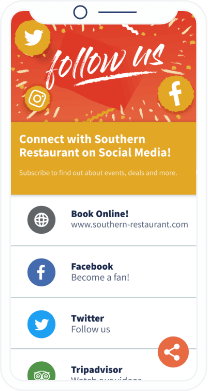 restaurant app social media screenshot 1